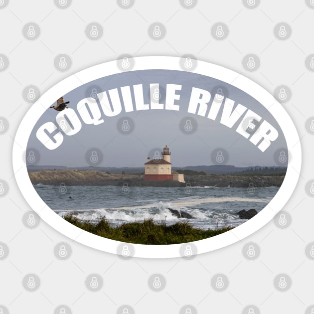 Coquille River Lighthouse Oregon Sticker by stermitkermit